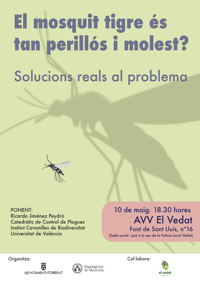 Se inicia en Torrent la campaña informativa contra el mosquito tigre con la charla del catedrático en control de plagas, Ricardo Jiménez