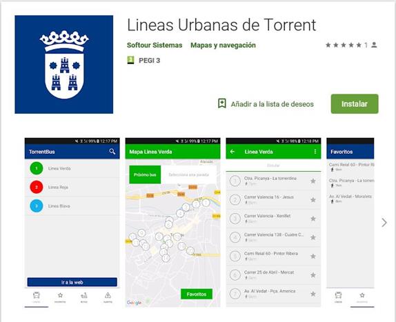 Torrent pone en marcha la nueva app Líneas Urbanas