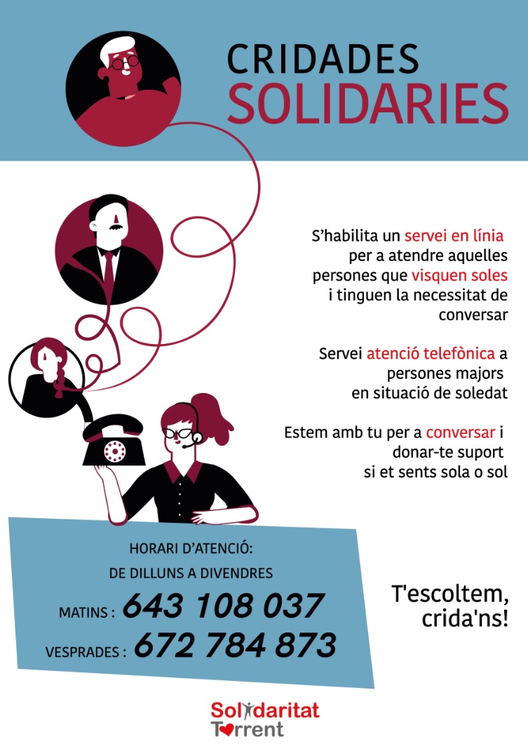 Solidaritat Torrent impulsa el proyecto ‘Teléfono solidario amigo’
