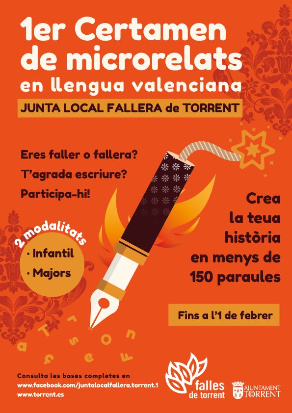 La Junta Local Fallera de Torrent convoca el primer certamen de microrrelatos en lengua valenciana   