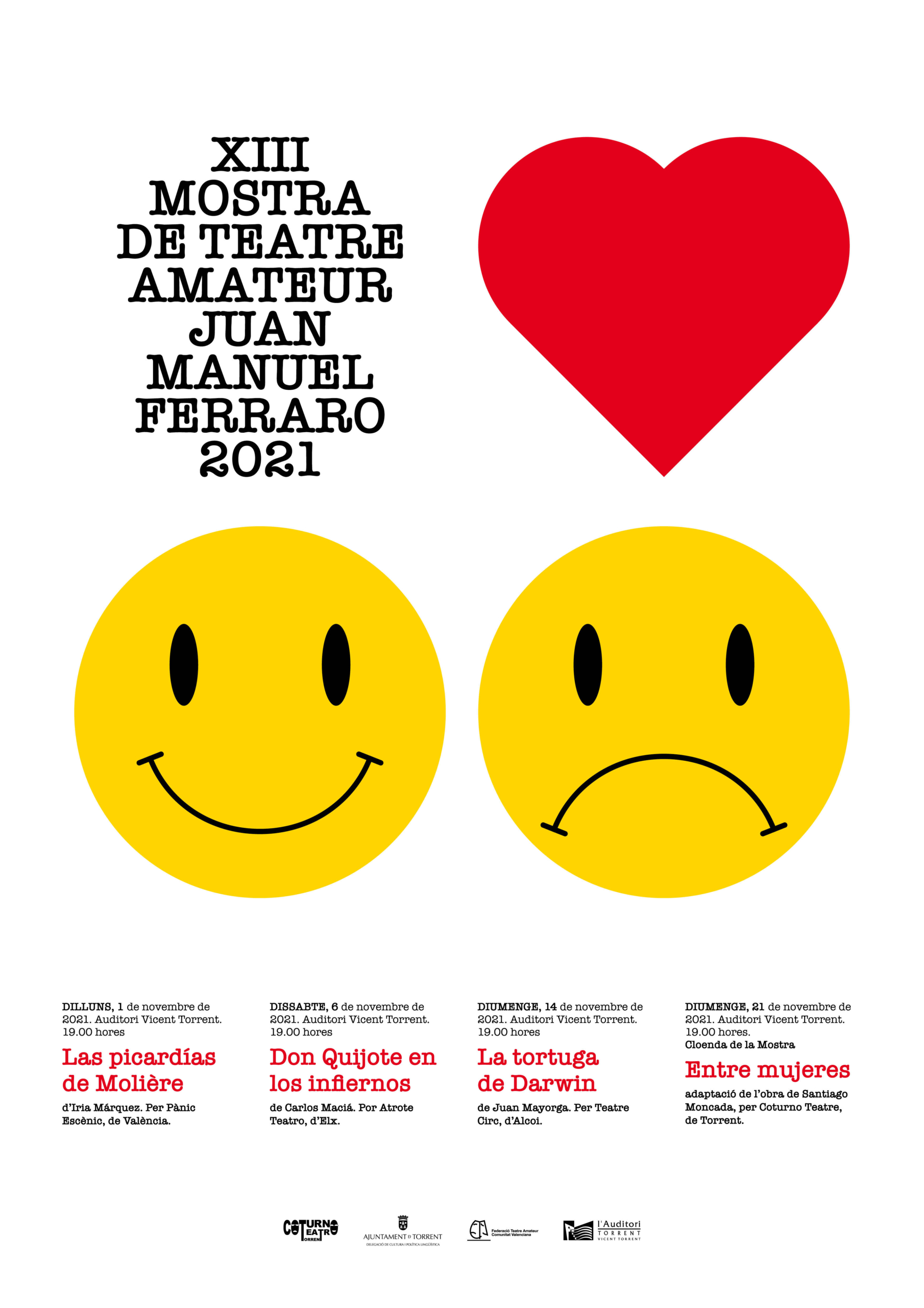 La Mostra de Teatre Amateur  “Juan Manuel Ferraro” celebra la  XIII Edición en l’Auditori de Torrent