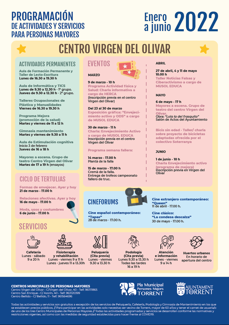 La programació dels centres de persones majors de Torrent arriba al seu equador